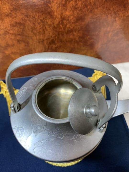 時代 錫製 酒器　骨董品 古美術 錫製 銚子錫半 松竹梅 酒盃