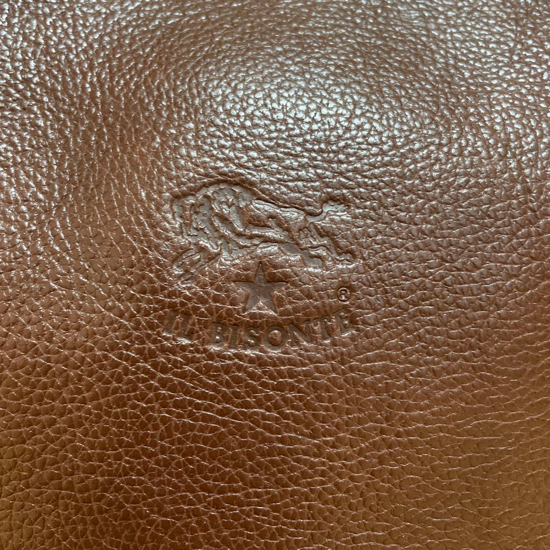 IL BISONTE ブラウンレザーショルダーバッグ