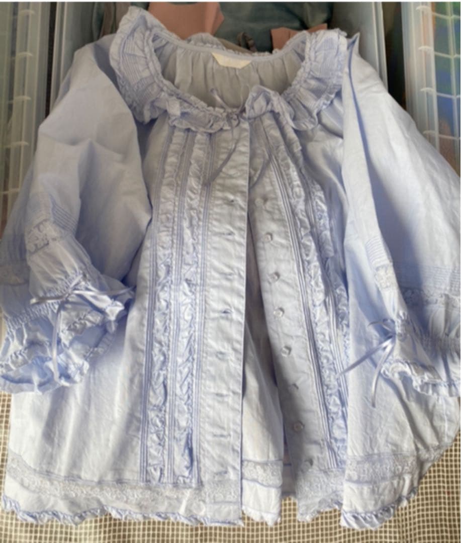 ピンクハウス 新品ローンレースブラウス　ラベンダーブルー