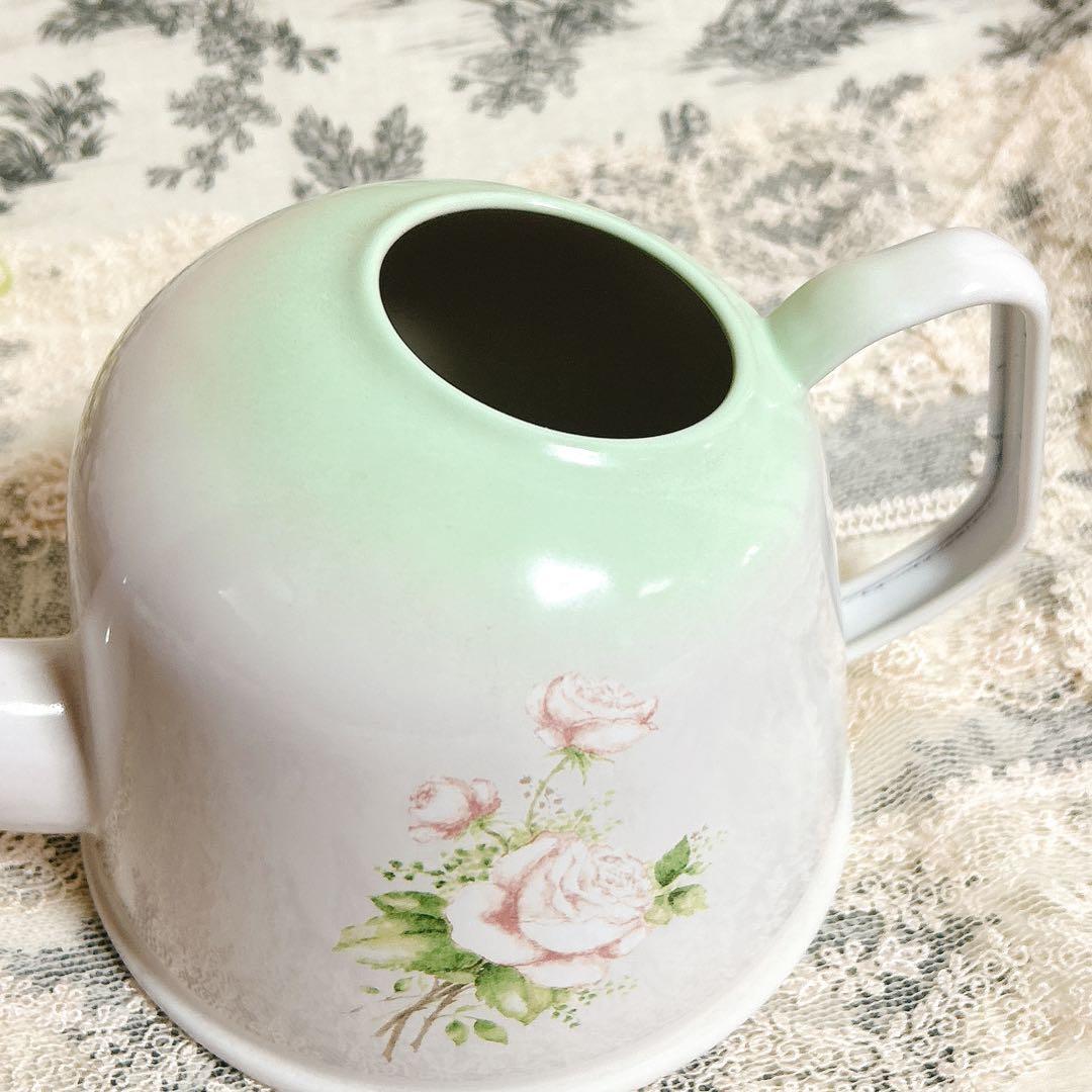 希少❣️箱付未使用オードリー水差しimaneイマン ホーロー薔薇雑貨 バラ マニー