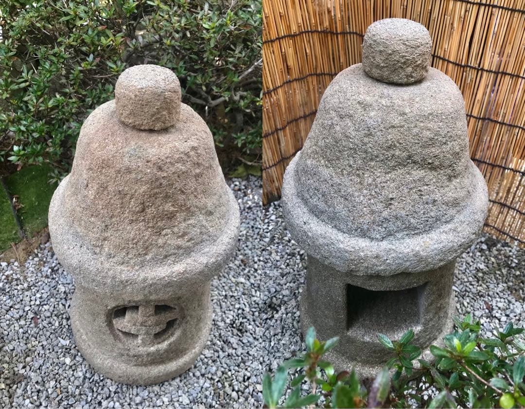 【天然自然石・石灯篭・坪庭灯篭・露地庭灯篭・足元照らし灯篭】庭石オブジェ置物箱庭