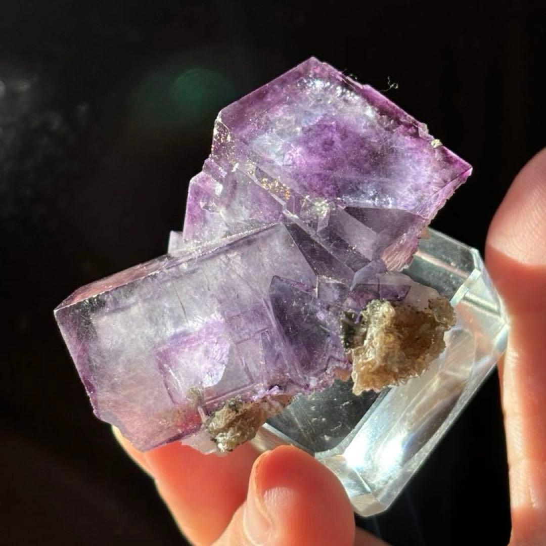 し*ま様 中国　ヤオガンシャン　パープルブルー　フローライト　結晶　原石　鉱物標