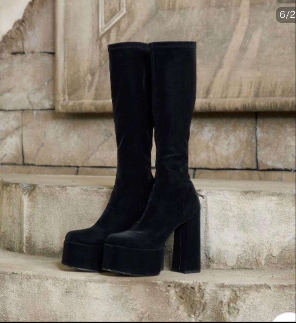 【美品】Darich ロングブーツ　黒　厚底　M size