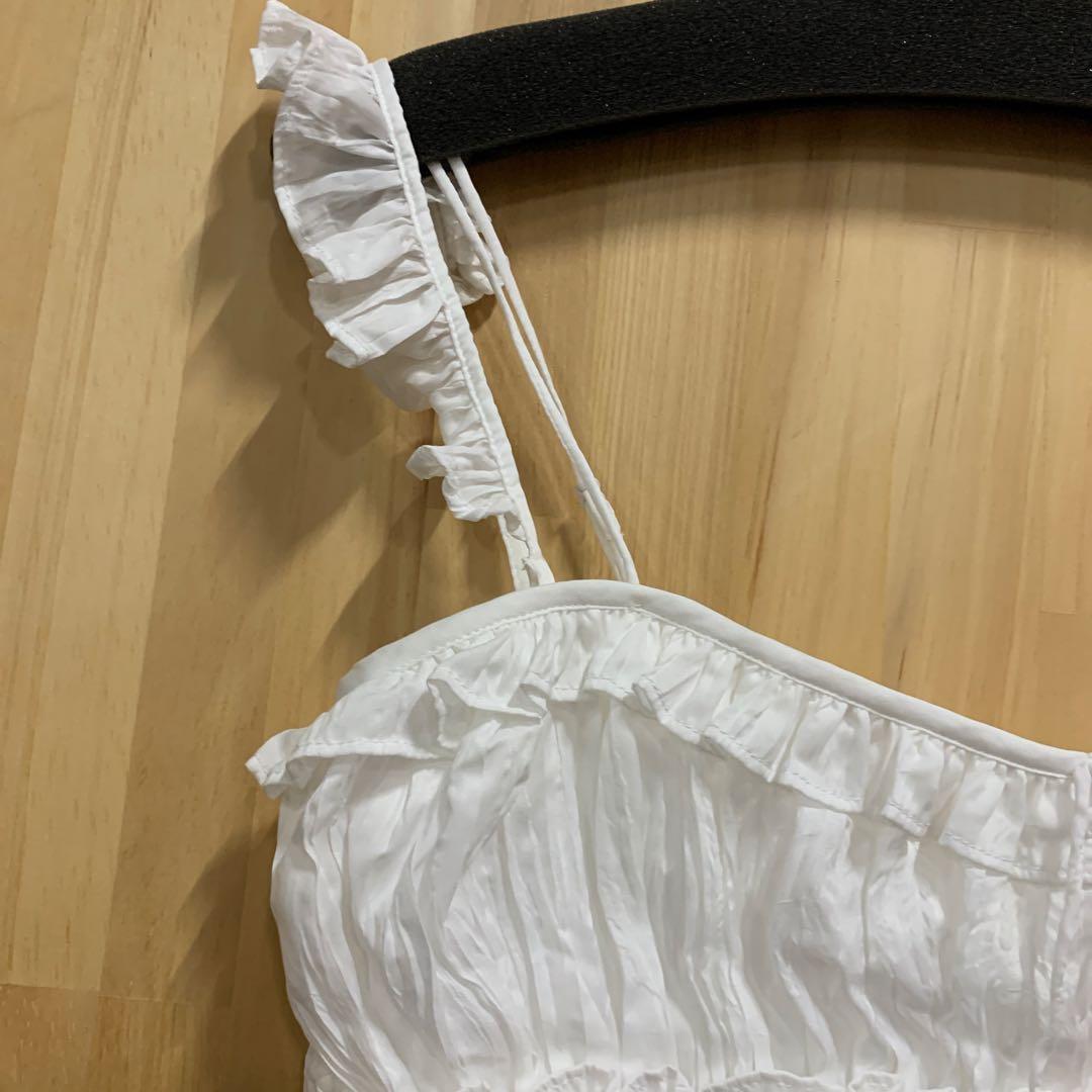 スナイデル　ワッシャープリーツキャミソール　ホワイト