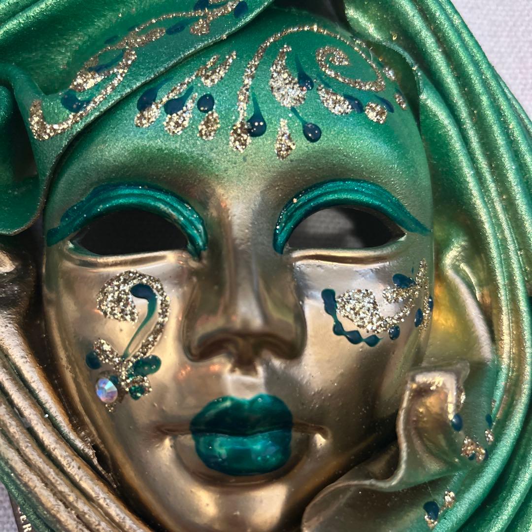ムラーノ製　ベネチアングラス高級イタリア 壁飾り ベネチアンマスク