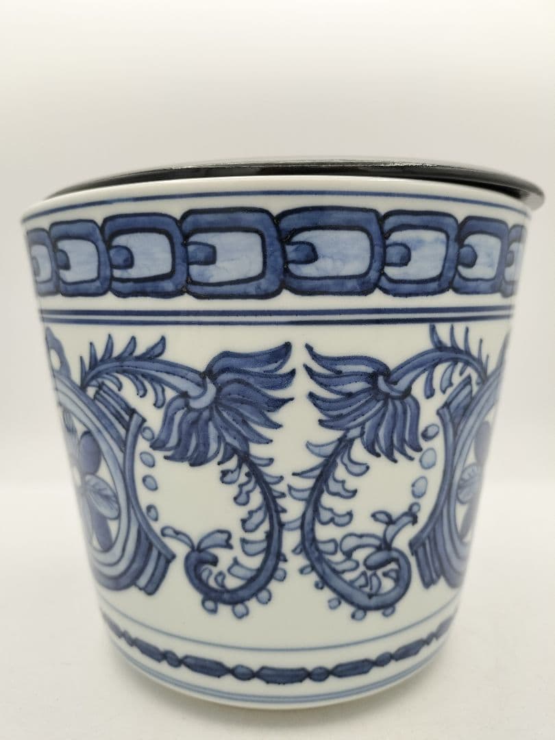 b626 水指 染付 オランダ写 西村徳泉 木箱 茶道具 古物