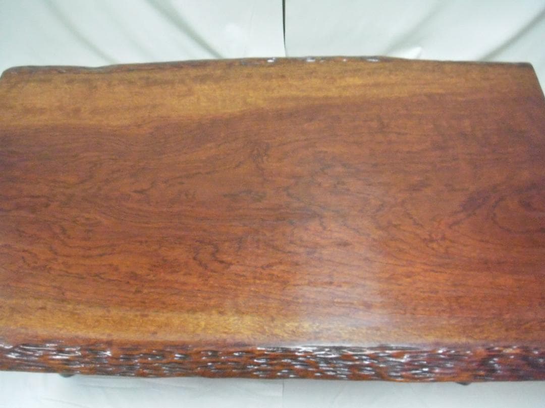 「新古品」座卓・本漆塗りブビンガ総無垢材・本漆塗り