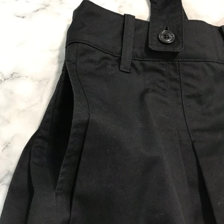 マークアンドロナ ゴルフスカート　キュロット　黒プリーツ スカル 日本製 S