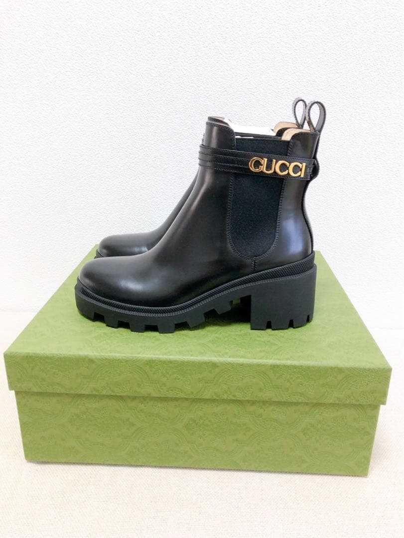 新品未使用☆GUCCI ベルト付き　サイドゴアブーツ　38(25cm相当)