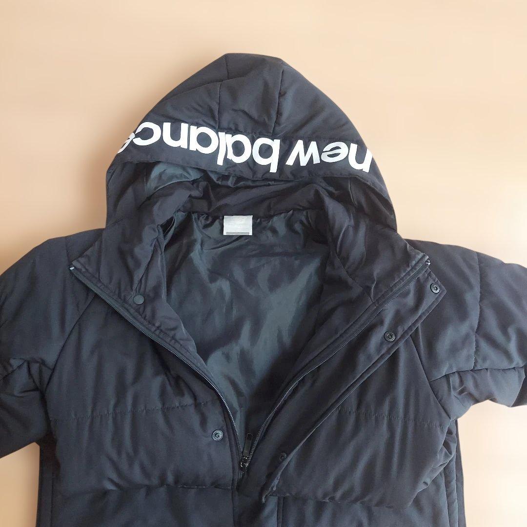 New Balance 黒 ベンチコート フード付き
