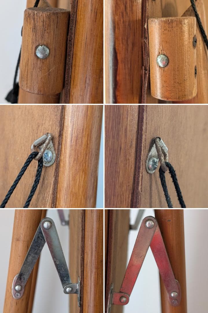 ラタン スタンドミラー 80s ビンテージ 壁掛け 2way 籐の姿見 レトロ