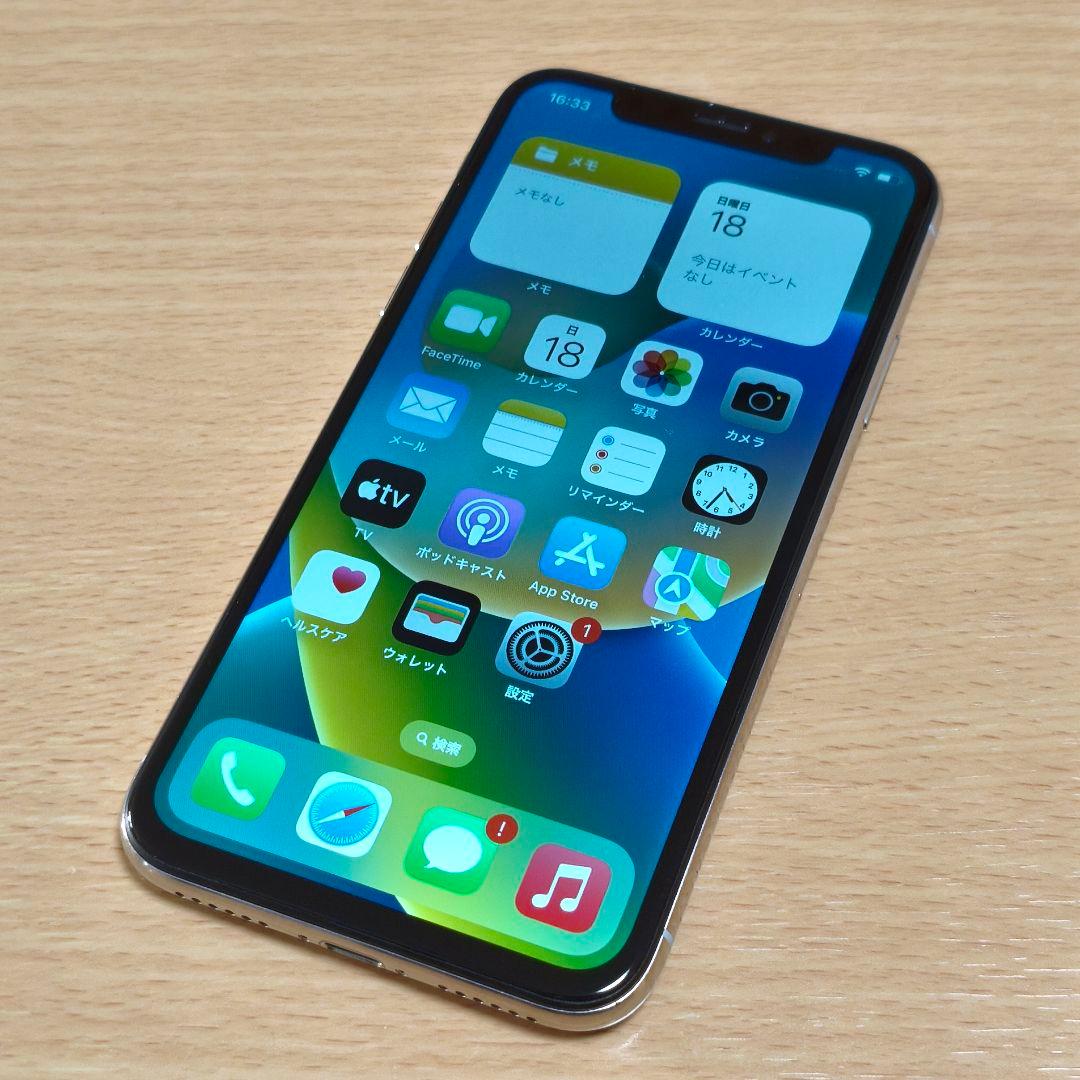 バッテリー100% SIMフリー iPhone X 64GB シルバー