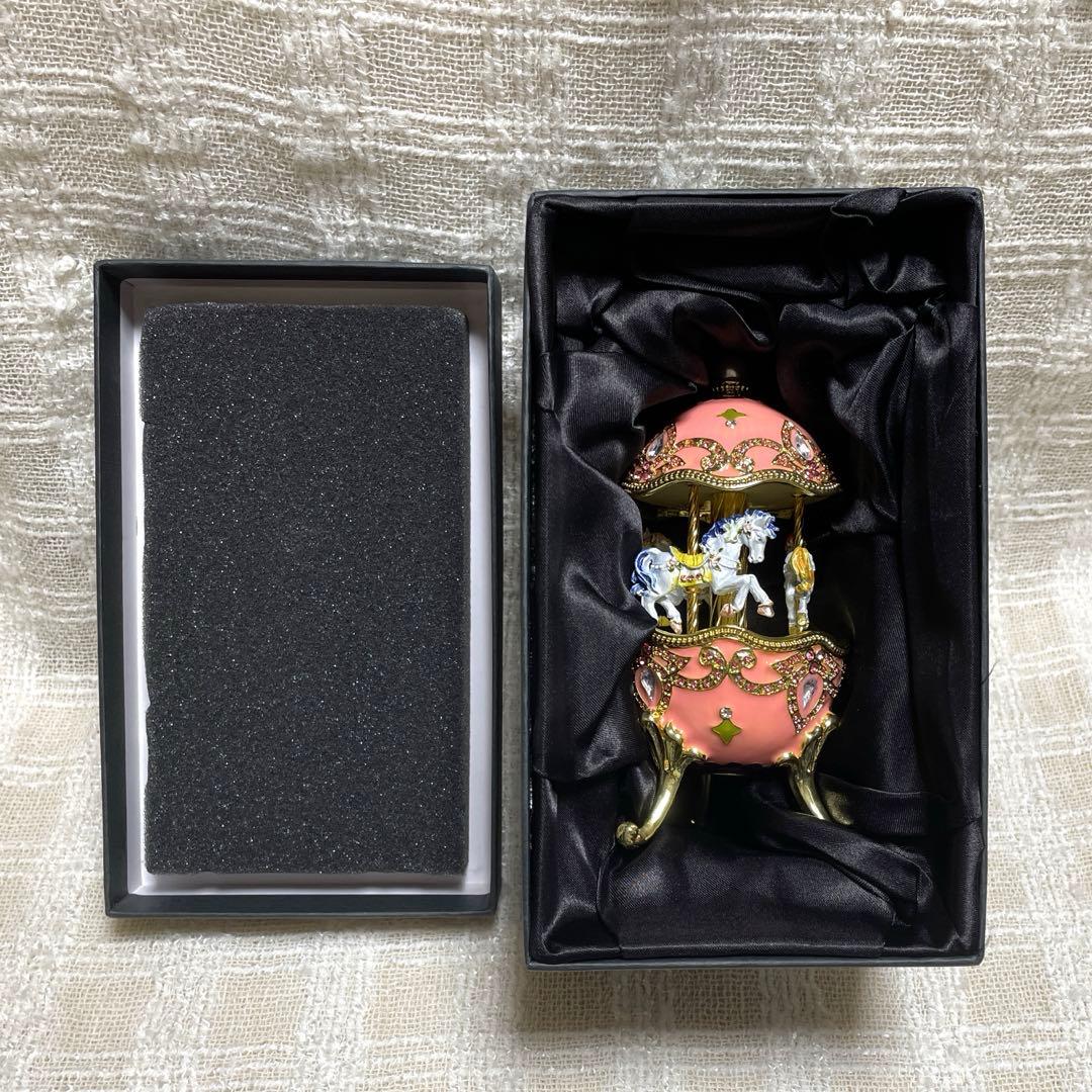 エッグアート メリーゴーランド オルゴール 「星に願いを」