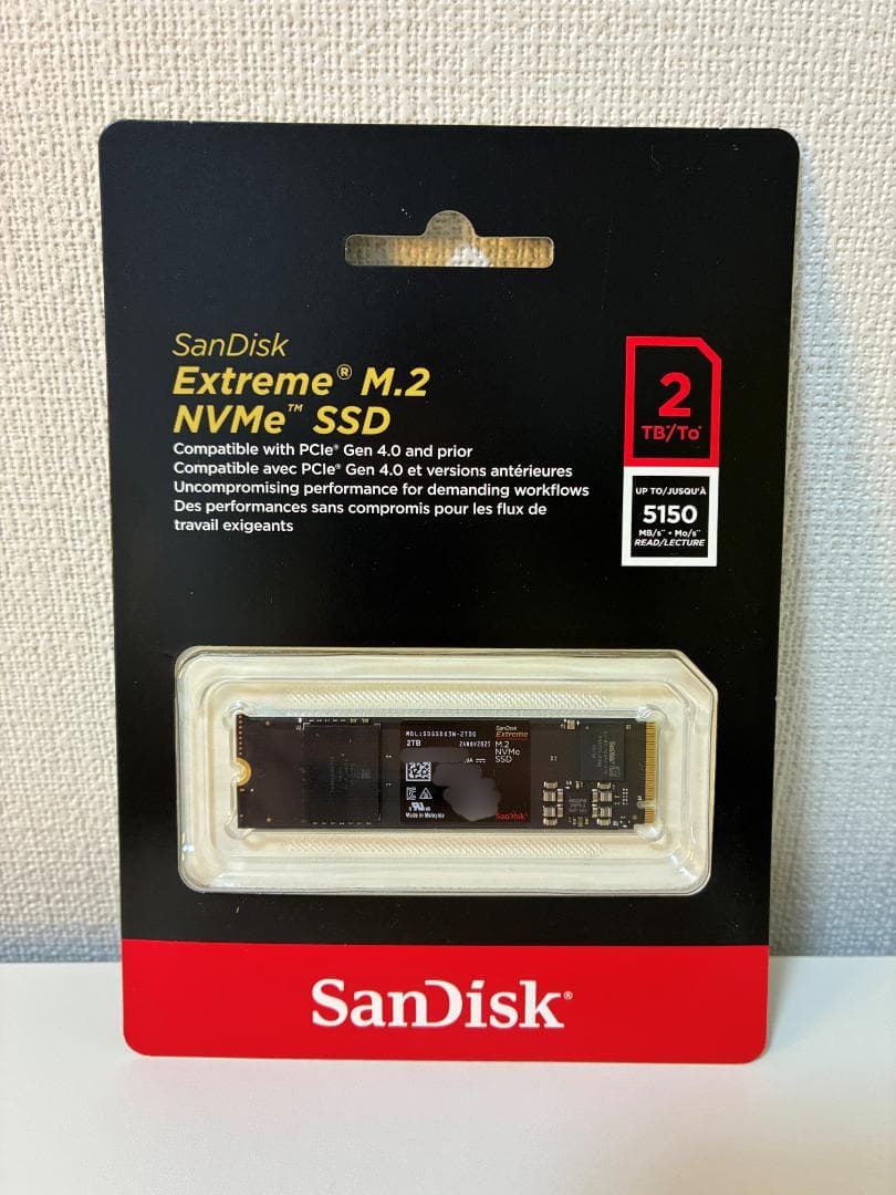 【新品•未使用】SanDisk Extreme M.2 SSD 2TB