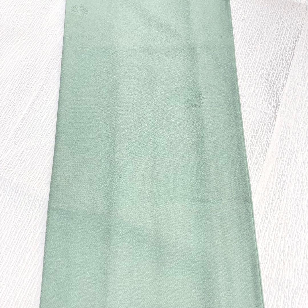 【未使用美品✨】東レシルック　洗える着物　色無地　四君子地紋　浅緑色　現行品E7