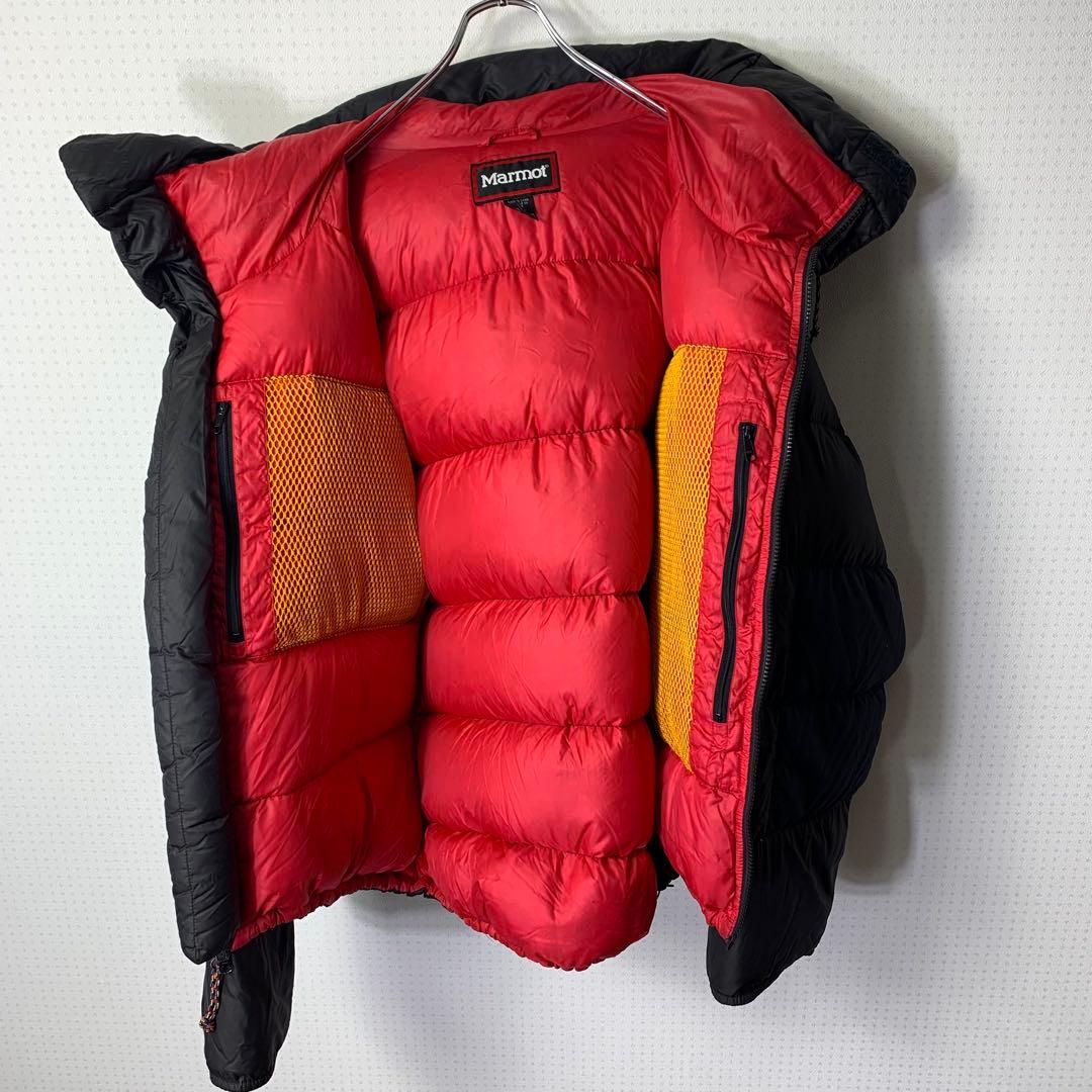 90s Marmot ダウンジャケット M パルバッド 肉厚 ブラック 刺繍ロゴ