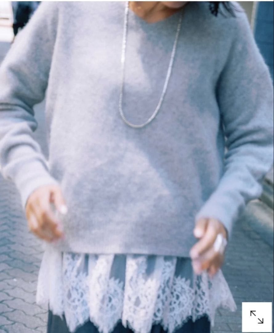 田丸麻紀Ade Lifestyle裾レースタンク　ホワイト