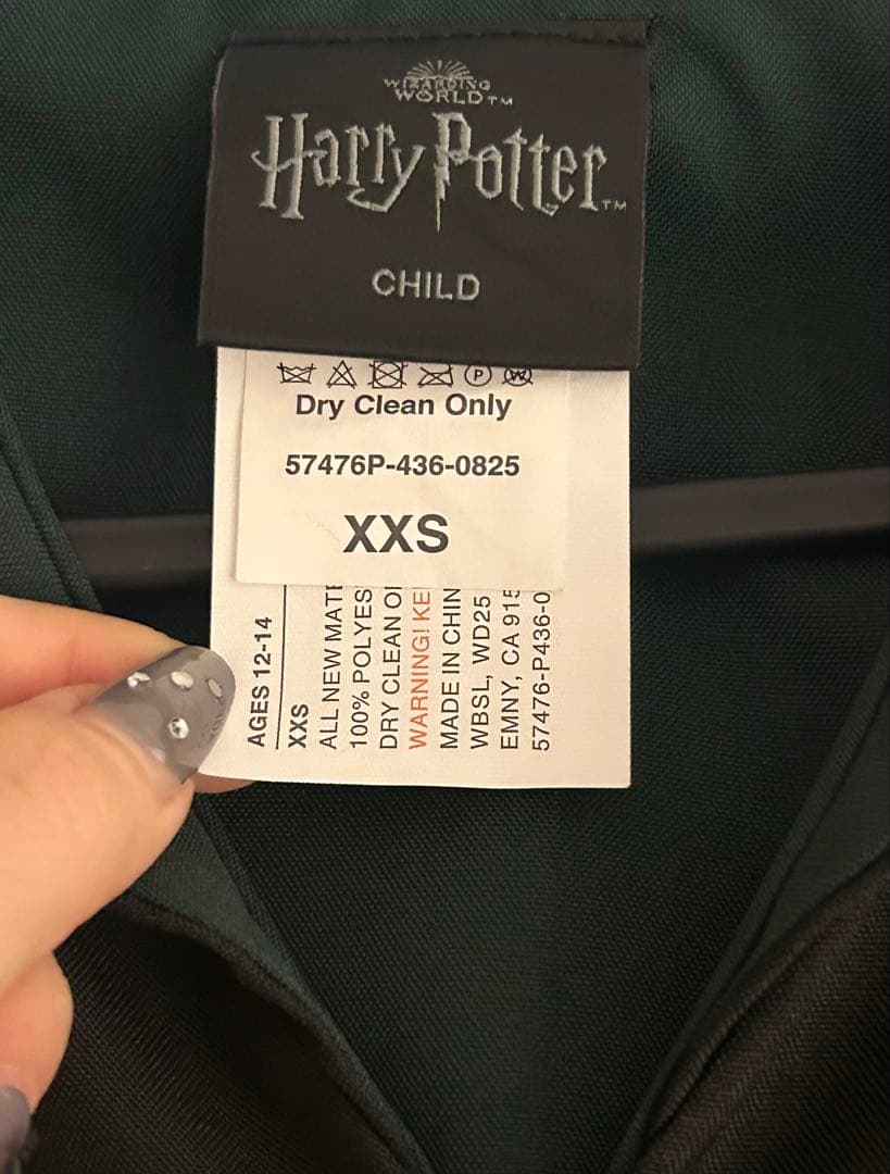 【公式】ハリー・ポッター スリザリン ローブ（XXSサイズ）スタジオツアー東京