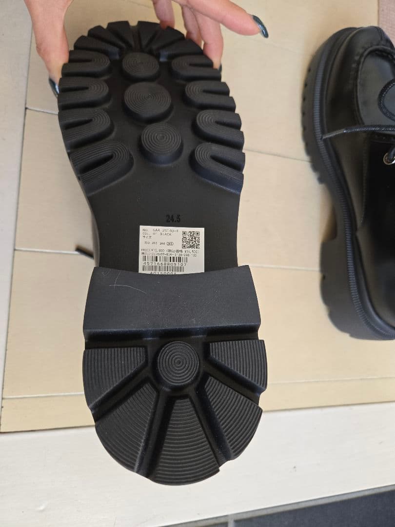 アダムエロペ レースアップシューズ チロリアンシューズ ブラック