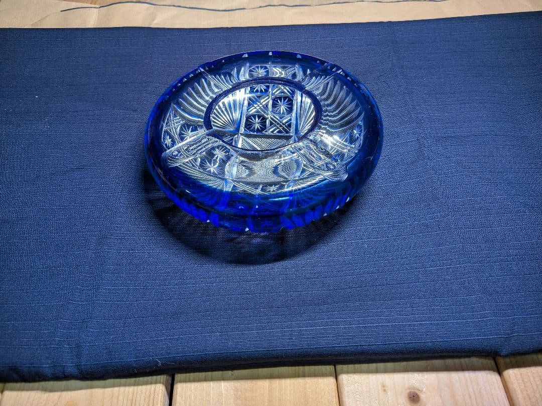 レトロ江戸切子灰皿アート飾