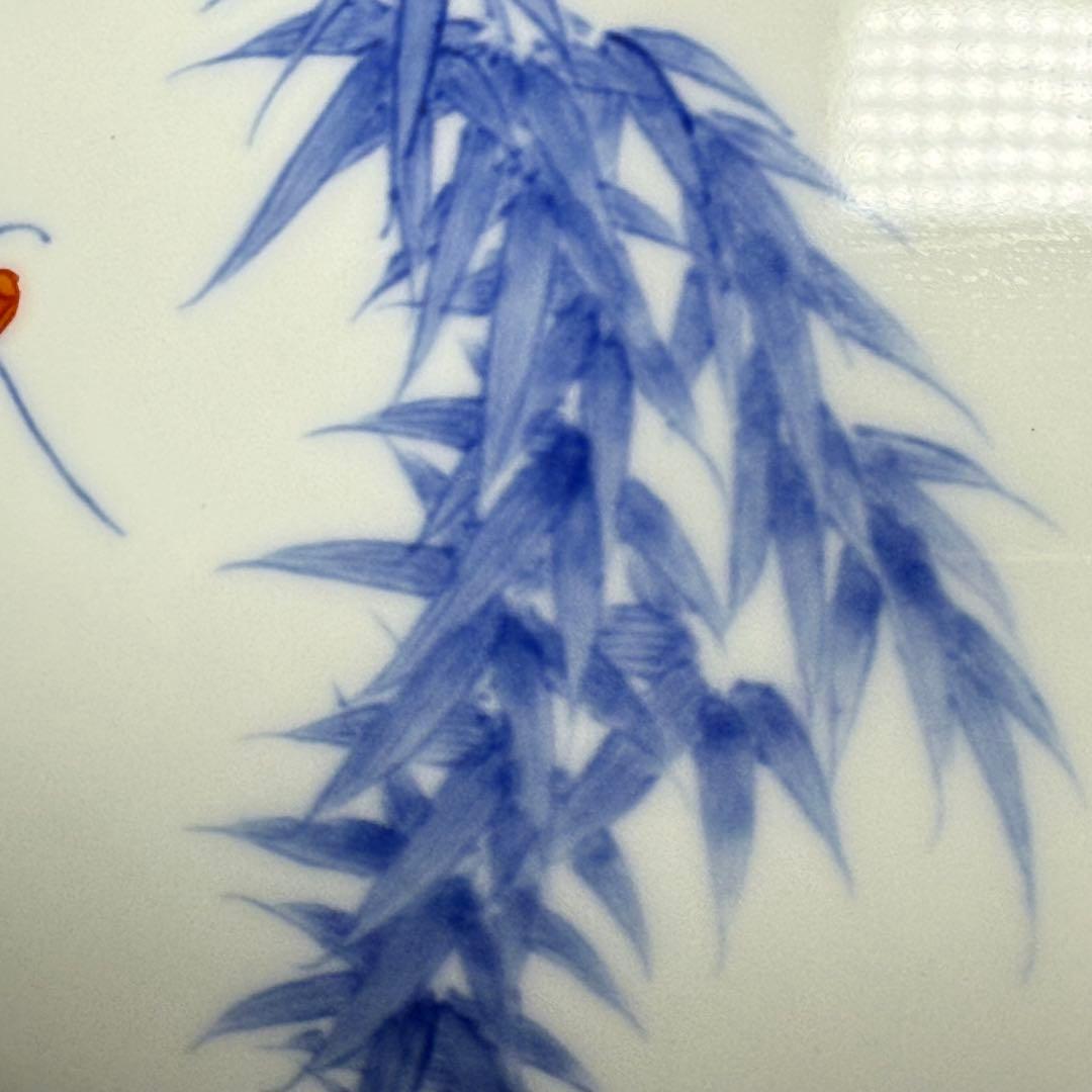 鍋島御庭焼　市川光春　本人作　最高位作　色鍋島竹梅図大花瓶　高33.5cm