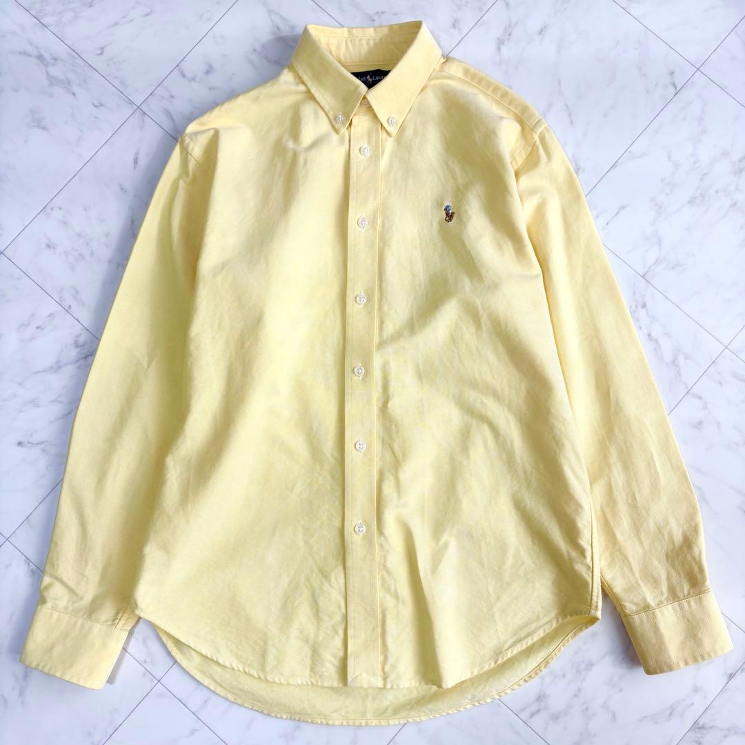 【ラルフローレン】オックスフォードシャツ　長袖　　ポニーロゴ　黄色　Y2K M