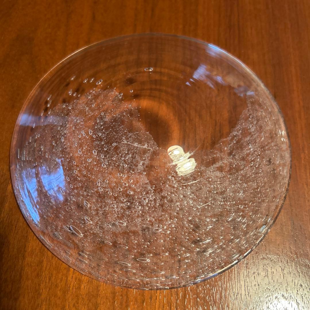 新品◆04荒川尚也　泡ガラスプレート　５枚セット　中皿