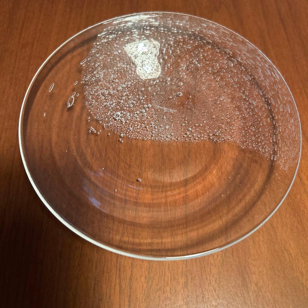 新品◆04荒川尚也　泡ガラスプレート　５枚セット　中皿