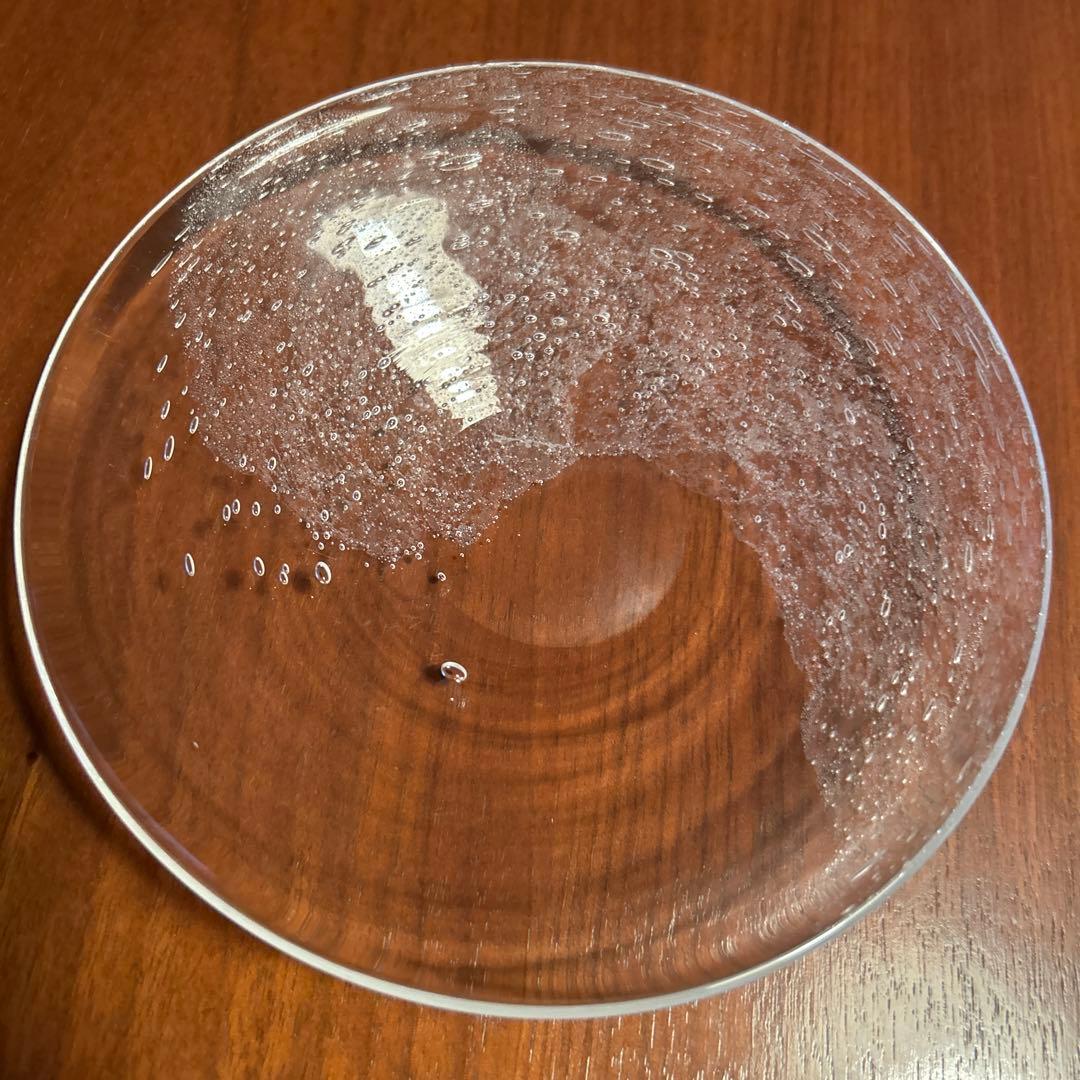 新品◆04荒川尚也　泡ガラスプレート　５枚セット　中皿