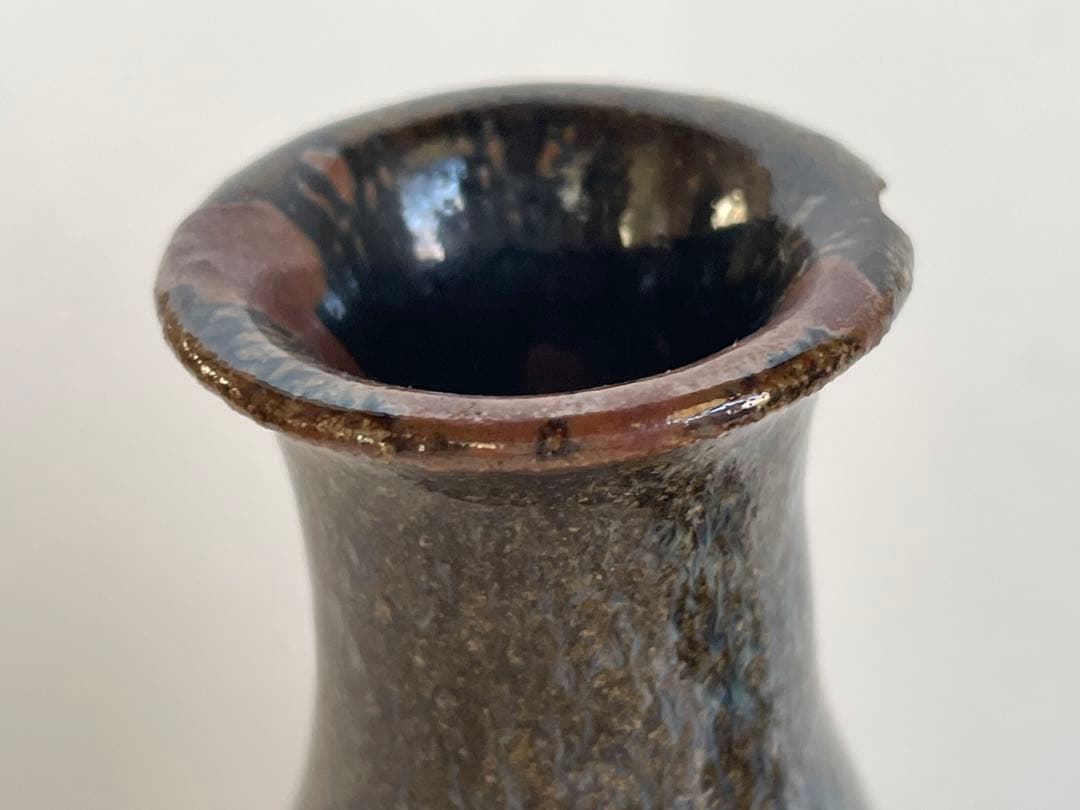 陶芸家　人間国宝　濱田庄司　浜田庄司　酒器　徳利　一対　共箱　指描　鉄釉　民藝