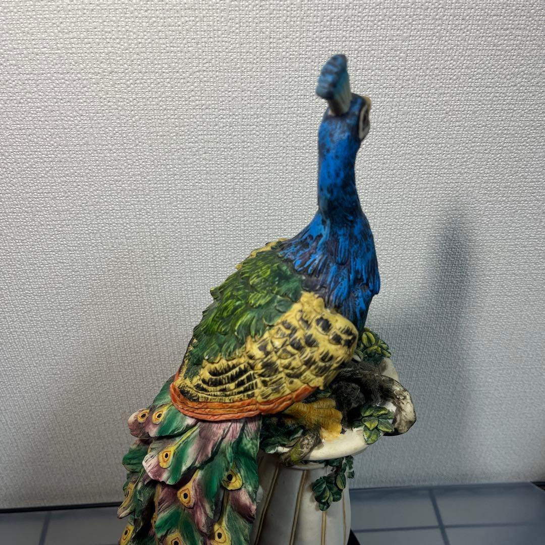 【匿名配送】孔雀　置物　置き物　オブジェ　ピーコック　サンクチュアリ　孔雀の楽園