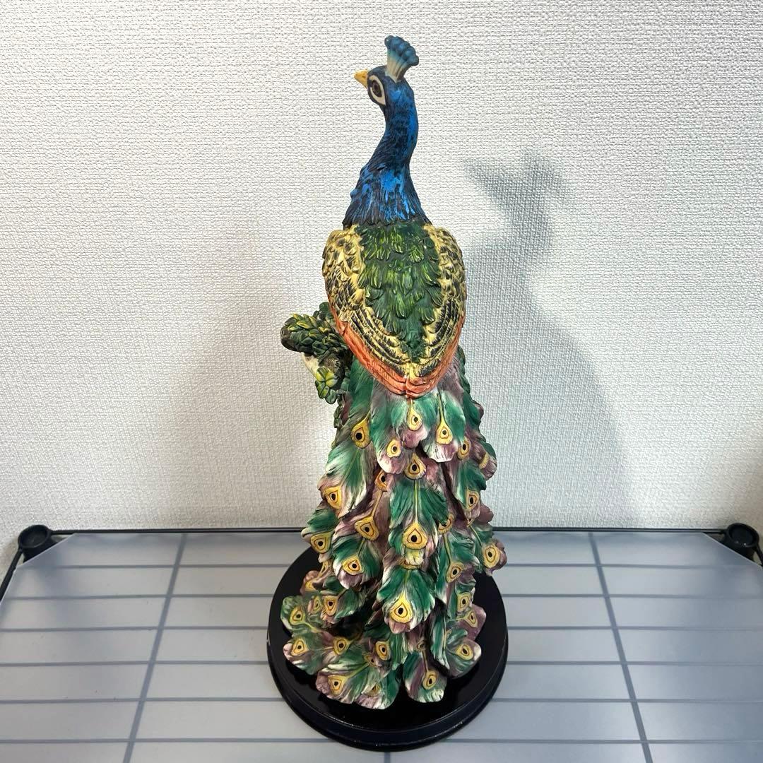 【匿名配送】孔雀　置物　置き物　オブジェ　ピーコック　サンクチュアリ　孔雀の楽園