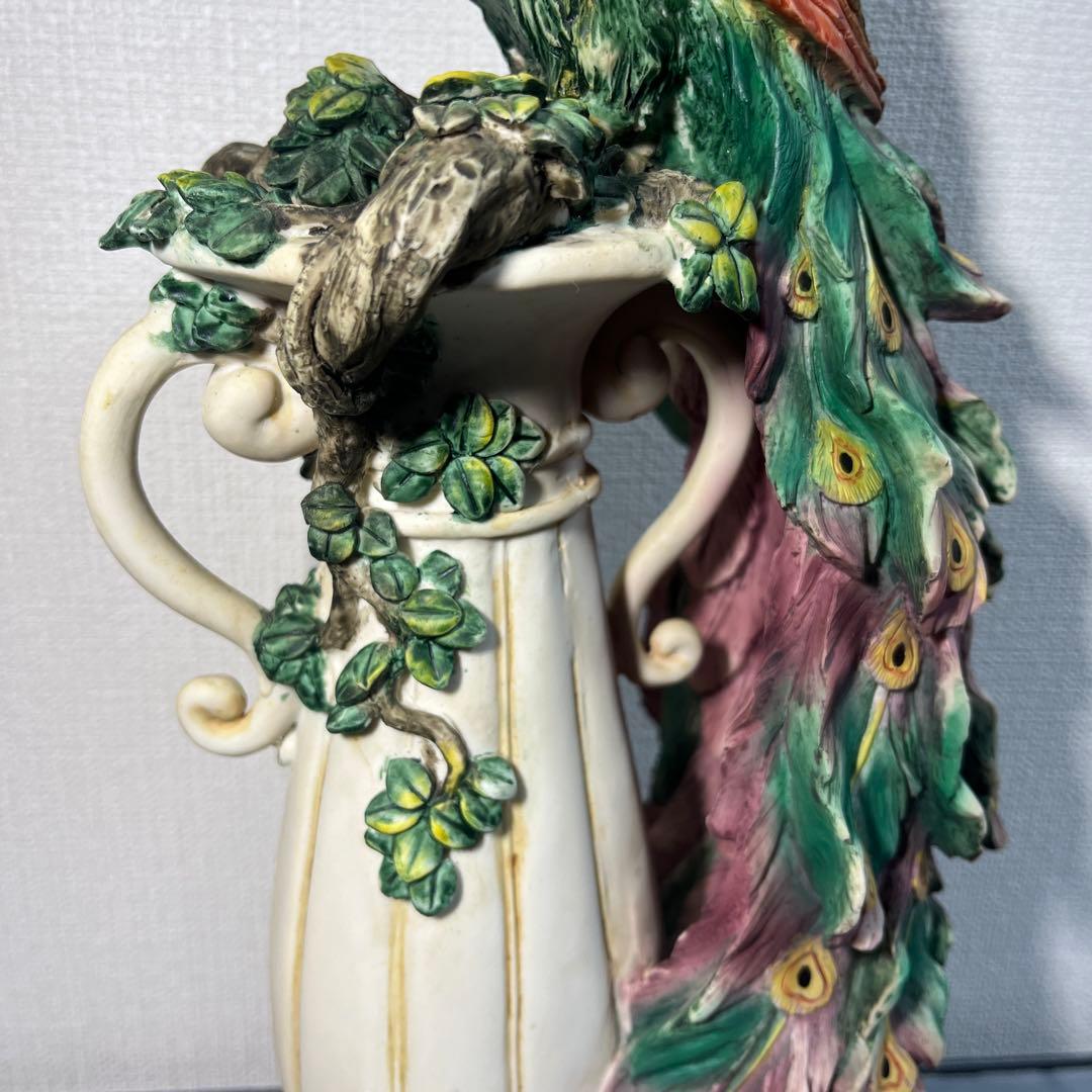 【匿名配送】孔雀　置物　置き物　オブジェ　ピーコック　サンクチュアリ　孔雀の楽園