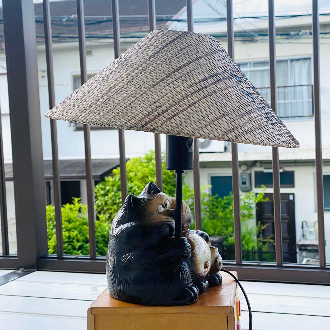 さ*き様 昭和レトロ 希少 松下電工 信楽焼たぬきランプ 縁起物 商売繁盛 ヴィ