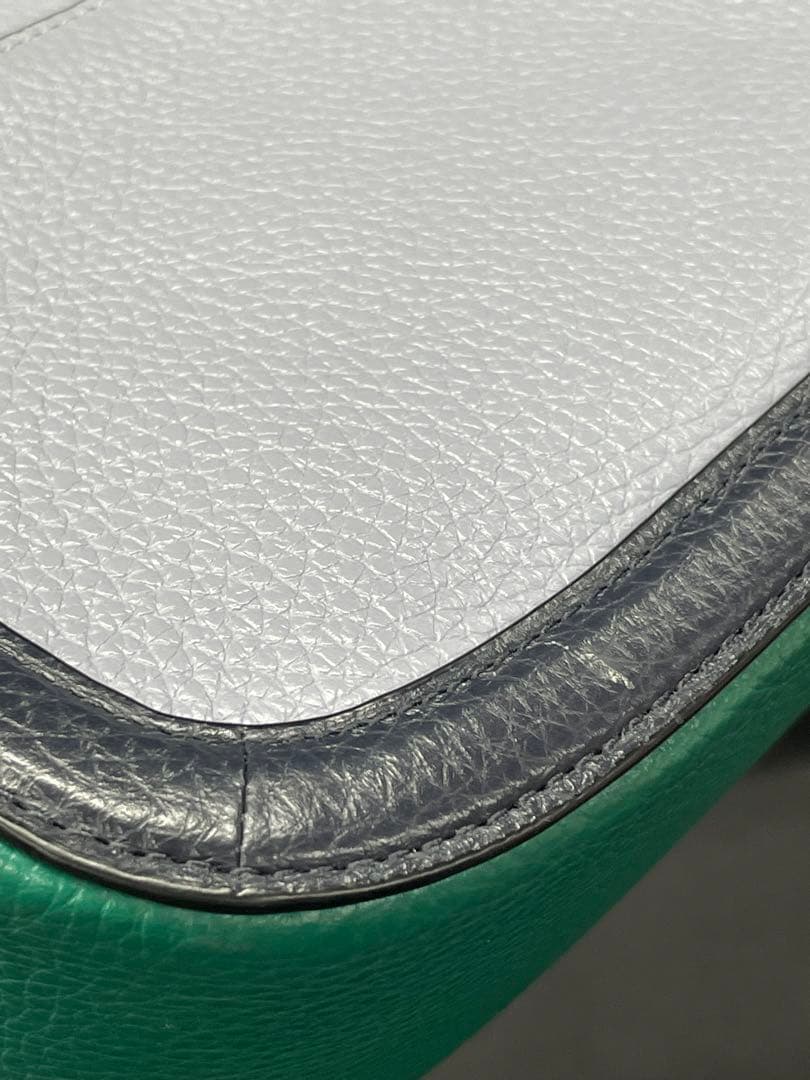 BA1【美品】COACH コーチ ショルダーバッグ レザー グリーン グレー