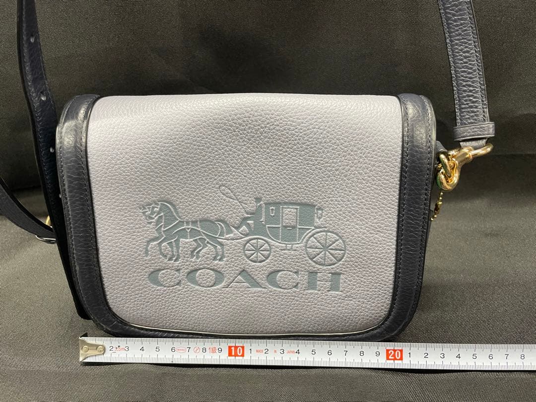 BA1【美品】COACH コーチ ショルダーバッグ レザー グリーン グレー