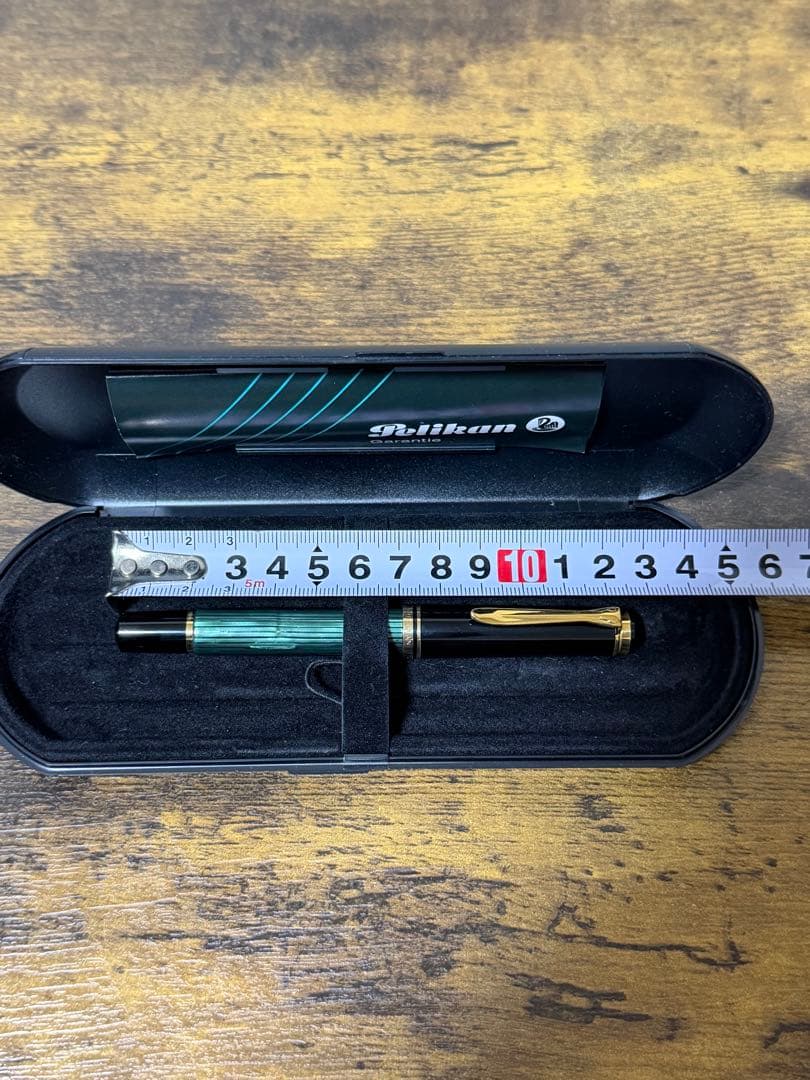 筆記確認&洗浄済　西ドイツ製　PF刻印　緑天冠　18c B ペリカン　万年筆