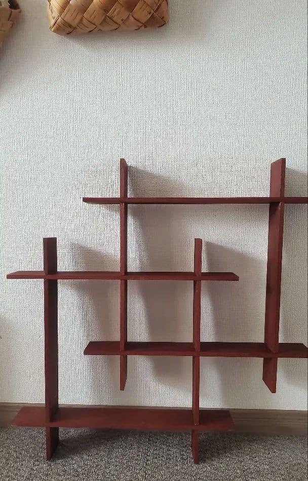 北欧ヴィンテージ　チークウォールシェルフ