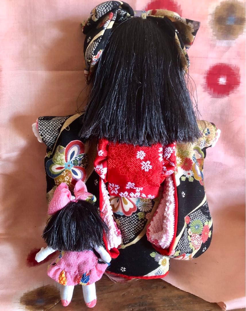 ＊カッパのおーこ様ご確認用＊市松風文化人形＆ミニリボンちゃん♪布人形•お着物＊