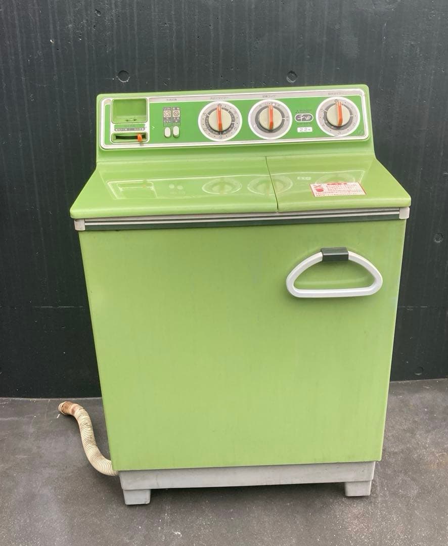 三菱　二層式洗濯機　千曲　CW-621G　緑　グリーン　動作確認済み　昭和レトロ