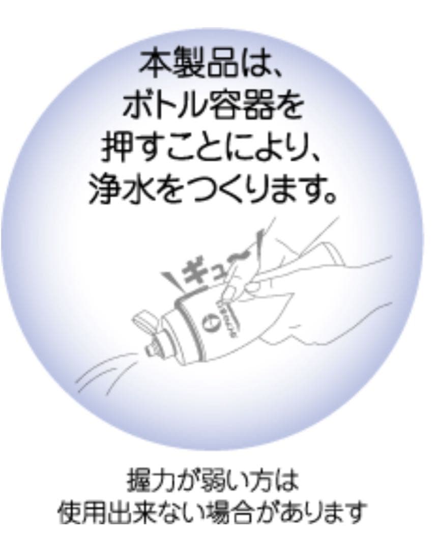 【新品】ガイアの水135 ガイアライトボトル｜携帯用浄水 プッシュ式 スケルトン