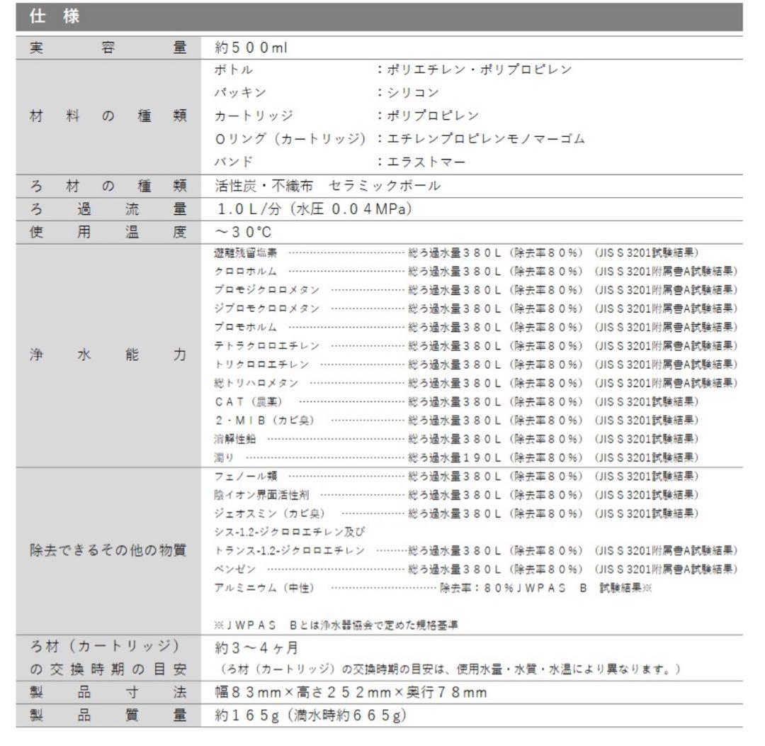 【新品】ガイアの水135 ガイアライトボトル｜携帯用浄水 プッシュ式 スケルトン
