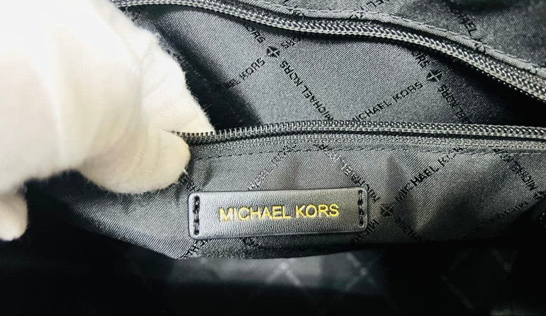 MICHAEL KORS 2WAY トートショルダーバッグ 総柄モノトーン 美品