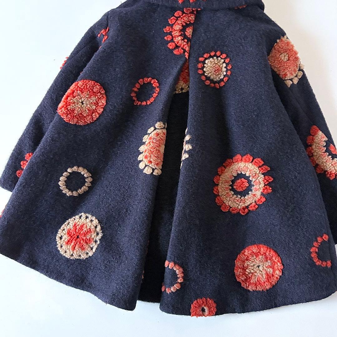 美品♡　定価4.8万円　アズノゥアズオオラカ　ウール　花柄　刺繍　コート