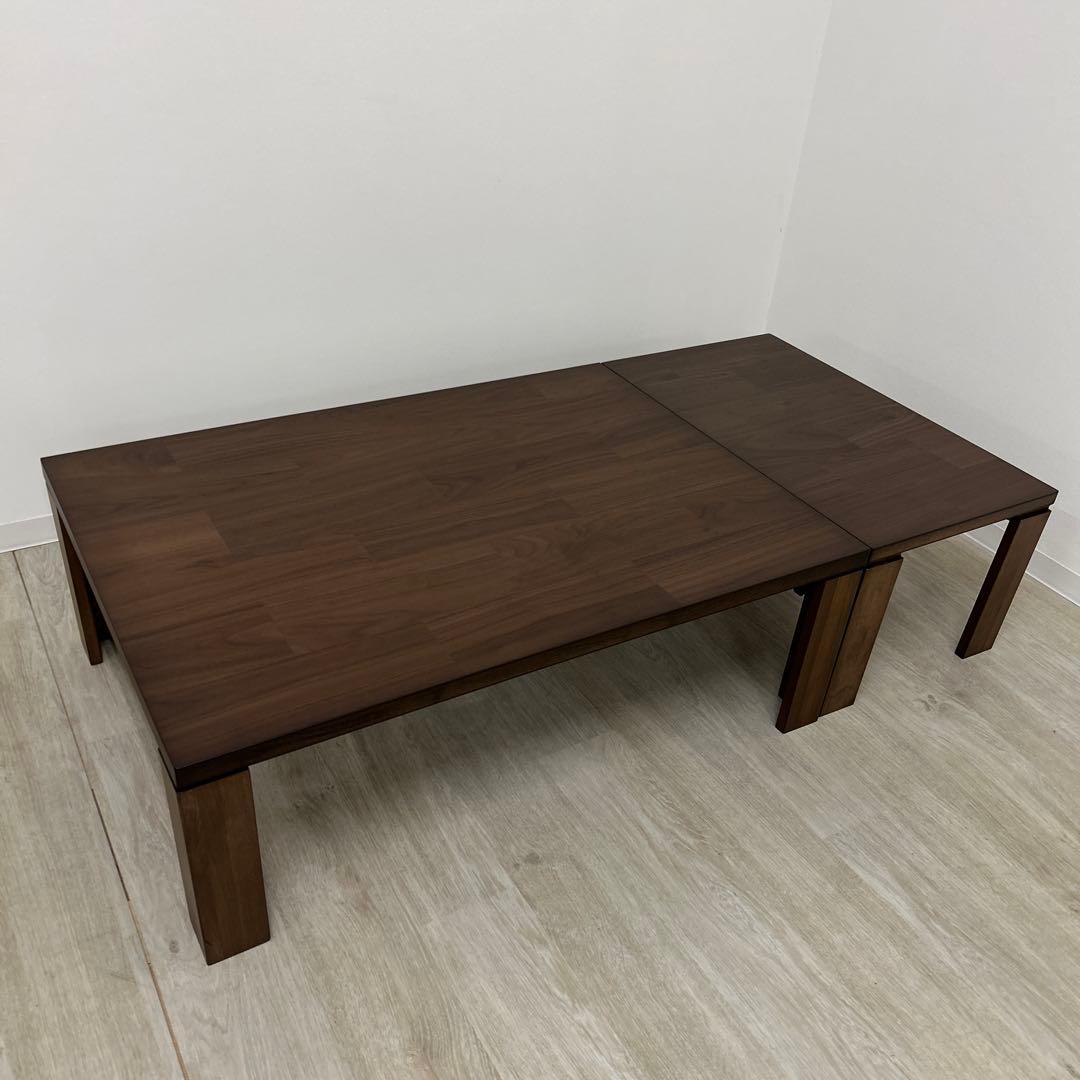 展示品★105cm折脚テーブル 補助テーブル付 105〜150cm 親子テーブル