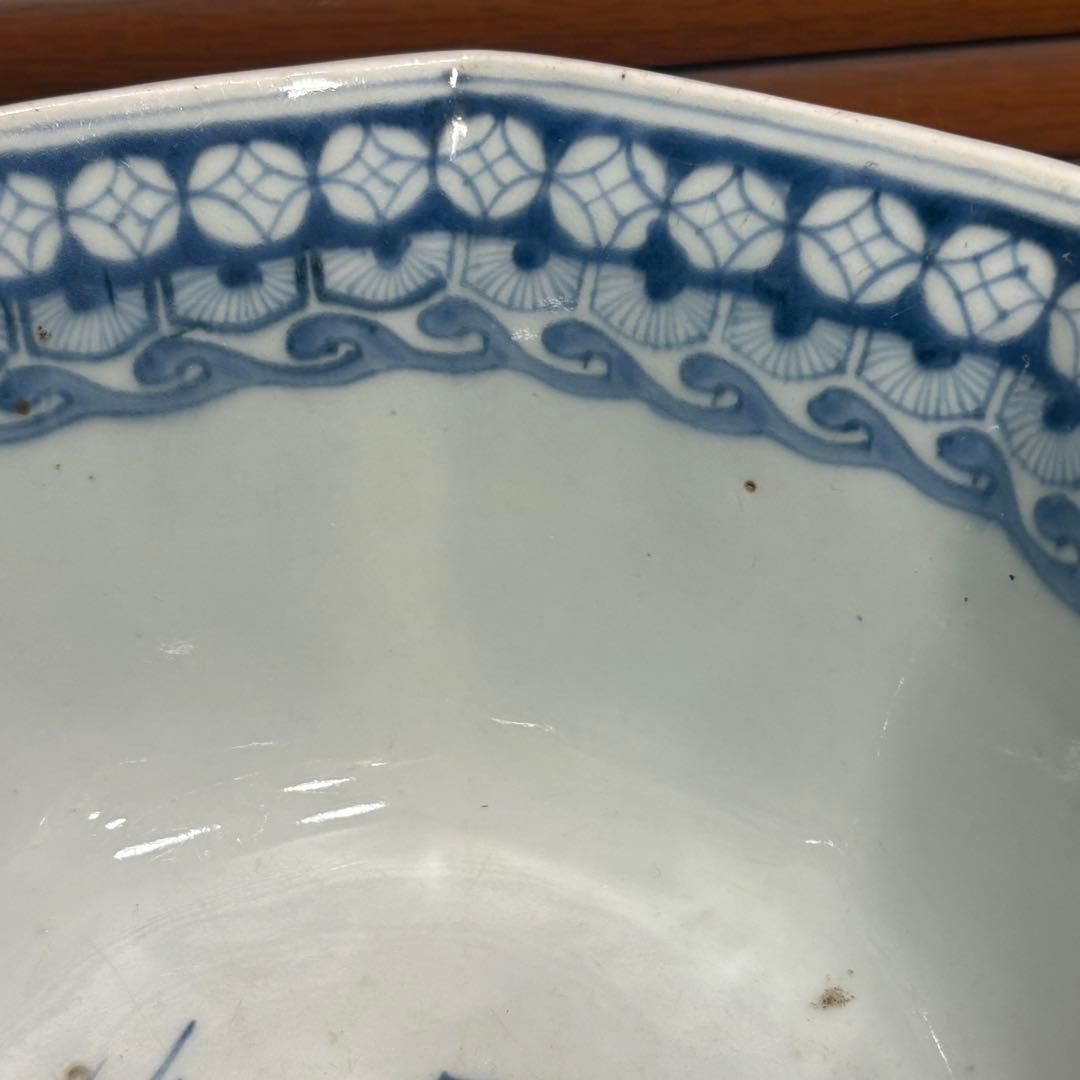 江戸時代　古伊万里　染付八面鉢