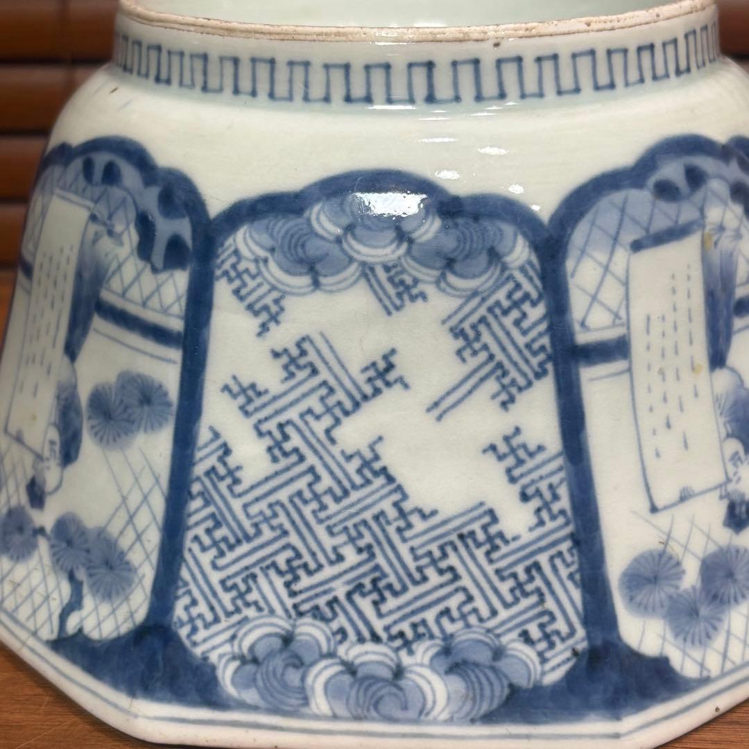 江戸時代　古伊万里　染付八面鉢