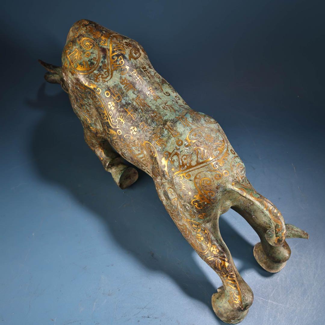 旧家蔵出　開運青銅器　開運牛　置物　時代物