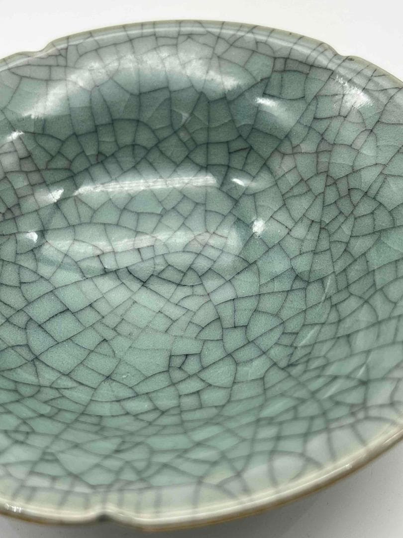 宋時代　青磁　汝官窯盞　北方青磁　南宋官窯 茶碗 唐物　茶道具(A-39)