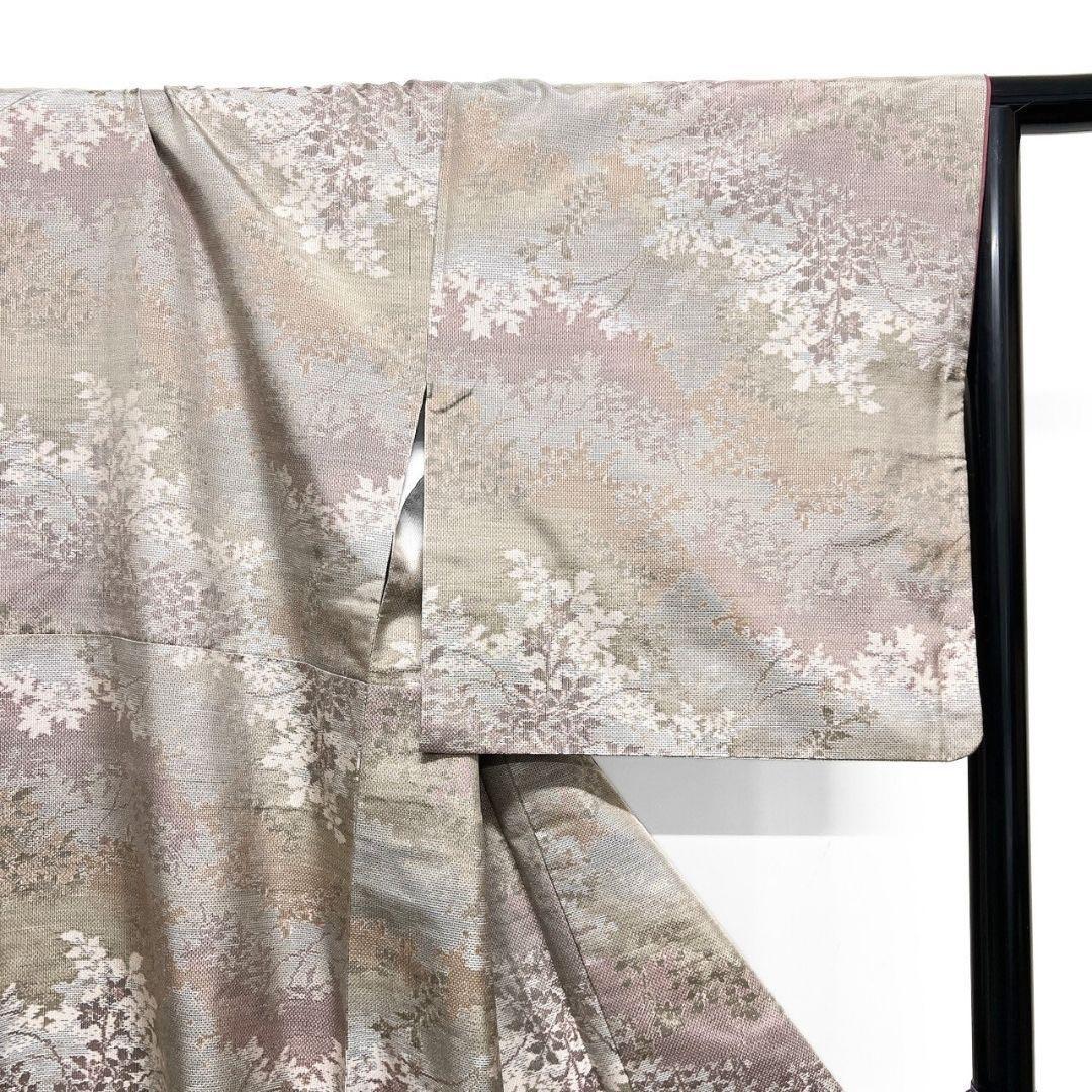 都喜ヱ門　本場大島紬　小紋　草木づくし　木々模様　リーフ模様　着物　016b p